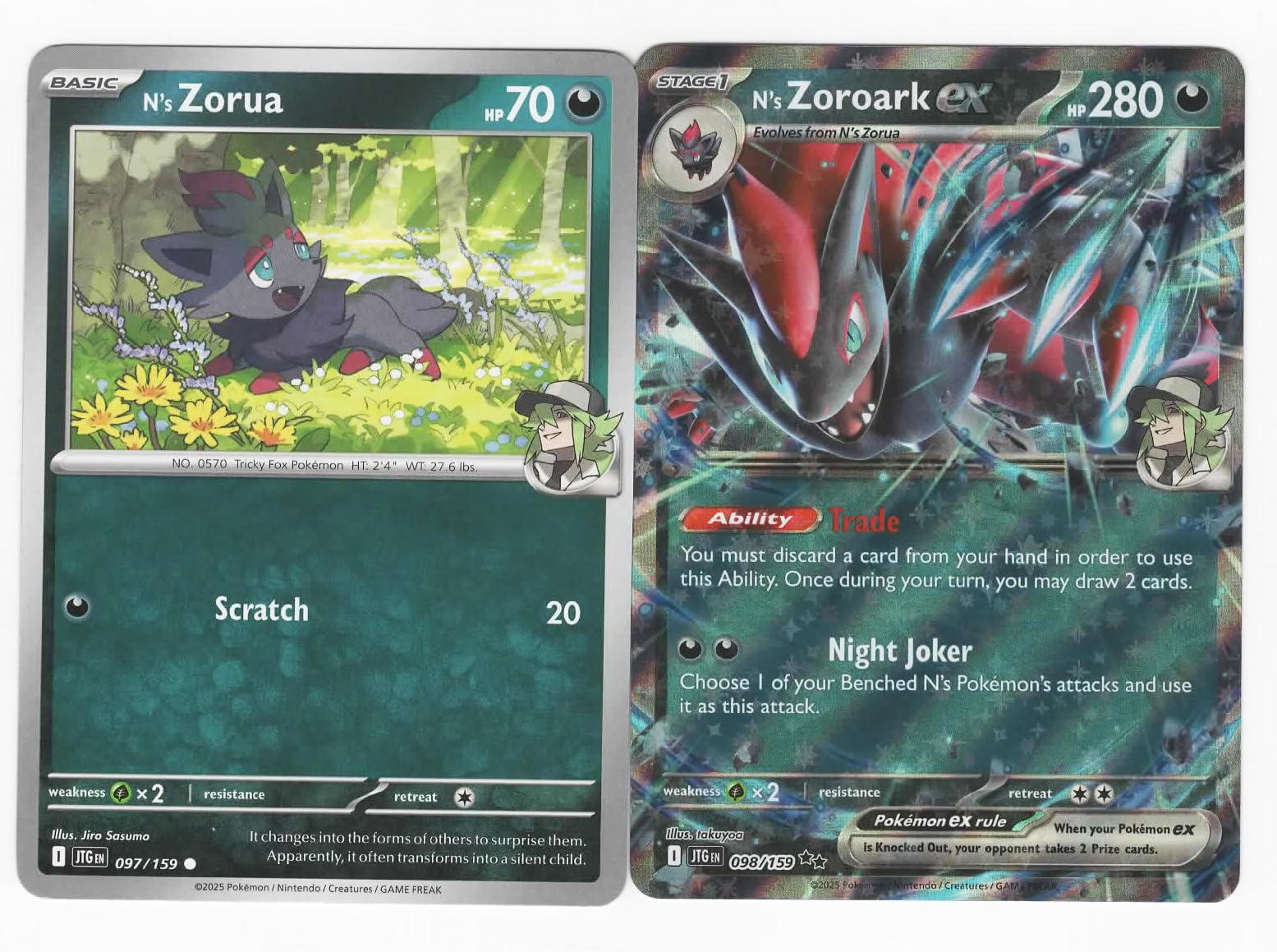 Amazon.com: N's Zoroark ex 098/159 – Journey Together – Pokemon